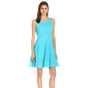 Nine West Fit and Flare Medallion Lace Dress